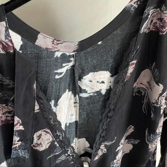 Cleobella Ellie Playsuit Black Floral Women's Open Back Romper - Picture 13 of 16